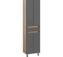 Шкаф-пенал RUVANN NIKA в ванную напольный Дуб вотан, графит софт Ш.NIKA-GS.П-50