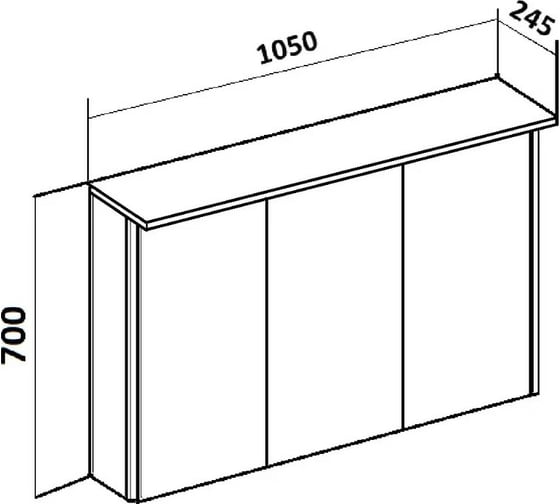 Зеркальный шкаф RUNO Лира 105 00-00000254