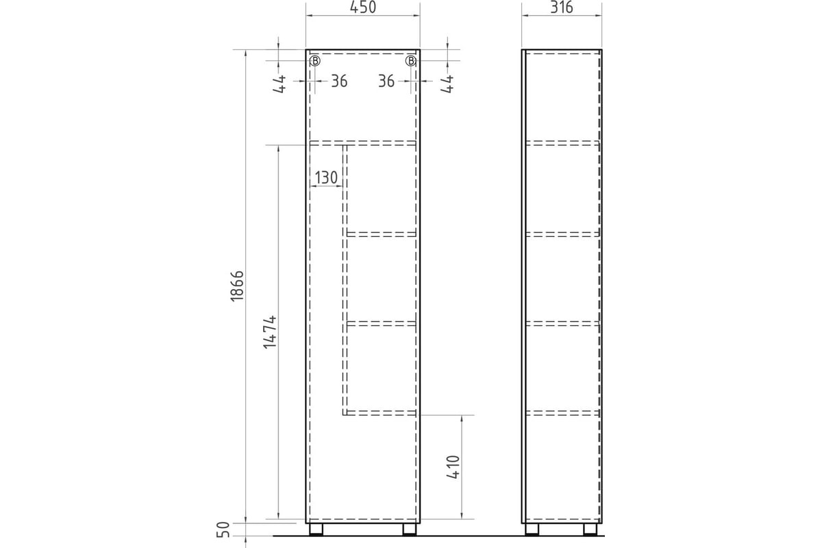 Пенал geometry 450 белый