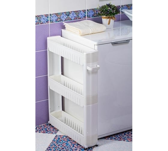 Стеллаж SWENSA 55х12х77.5 см 3 яруса, выкатной, пластик SWFL-0078H