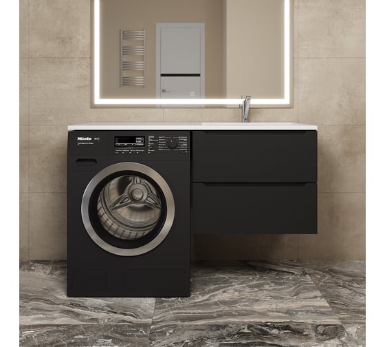Тумба подвесная под стиральную машину uperwood Tanos 60 см, черная TTanosVM60B