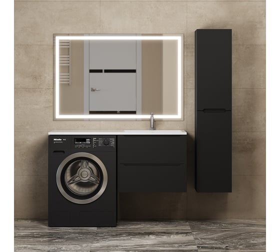 Тумба подвесная под стиральную машину uperwood Tanos 60 см, черная TTanosVM60B