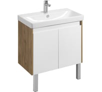 Тумба под раковину Сканди Doors 80 AQUATON белый, дуб рустикальный 1A282901SDZ90