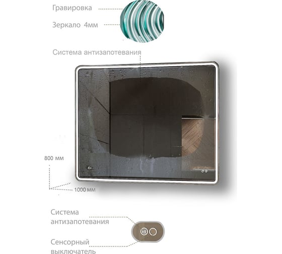 Зеркало для ванной комнаты KVVgroup Venecia vv1000