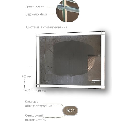 Зеркало для ванной комнаты KVVgroup Verona mv1000