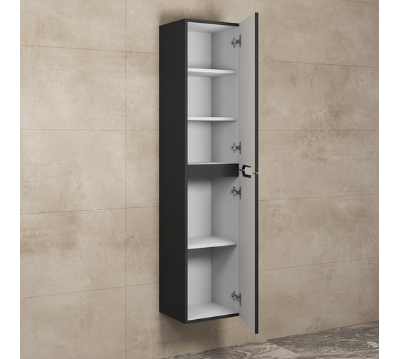 Шкаф-пенал для ванной uperwood Tanos_33*25,5*150 см, подвесной, универсальный, черный 291022257