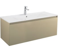 База под раковину подвесная с одным выкатным ящиком Art&Max LATINA Cеро-бежевый матовый AM-Latina-1000-1C-SO-BGM