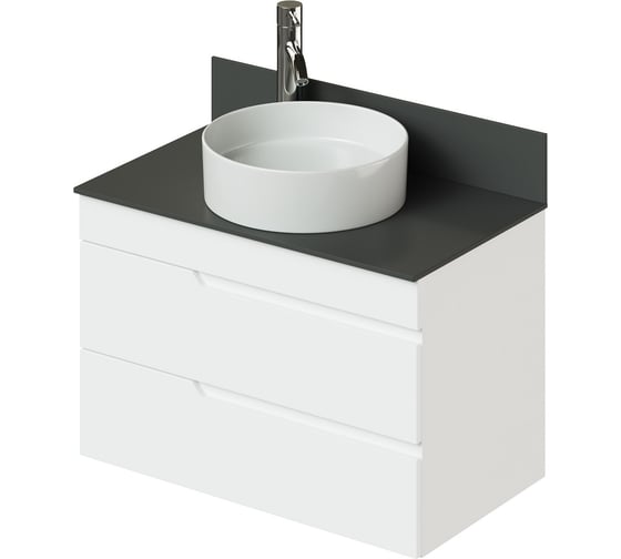 Тумба со столешницей подвесная ИТАНА Alexa 80 805x454x530 Белый глянец 4657810334731 1