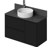 Тумба со столешницей подвесная ИТАНА Roberto 100 1005x458x586 Черный софт 4657836466560