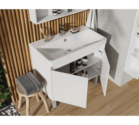 Тумба под раковину AQUATON Сканди Doors 80 белый 1A282901SD010
