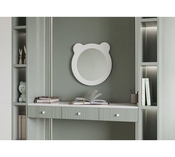 Зеркало AQUATON Каспер Мишка круглое белое матовое 1A283302CRE20