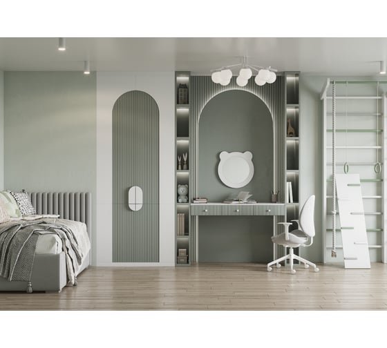 Зеркало AQUATON Каспер Мишка круглое белое матовое 1A283302CRE20