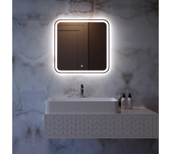 Зеркало MIXLINE Стив-Лайт 700x685 мм, сенсорный выключатель