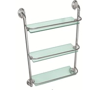 Полка для ванной комнаты Аквалиния стеклянная, с бортиком, 3-х ярусная 08-3113