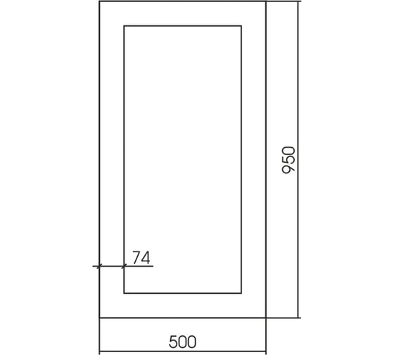 Зеркало MIXLINE "Сатин" 500x950 ШВ., полистирол 547300