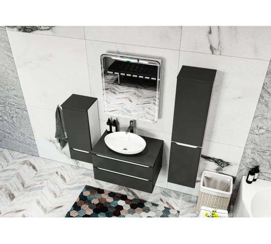 Зеркало шкаф MIXLINE "ВИКТОРИЯ" 700x800 ШВ, 2 створки, левый, светодиодная подсветка 547259