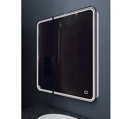 Зеркало шкаф MIXLINE "Адриана" 700x800 ШВ, 2 створки, правый, светодиодная подсветка 547055