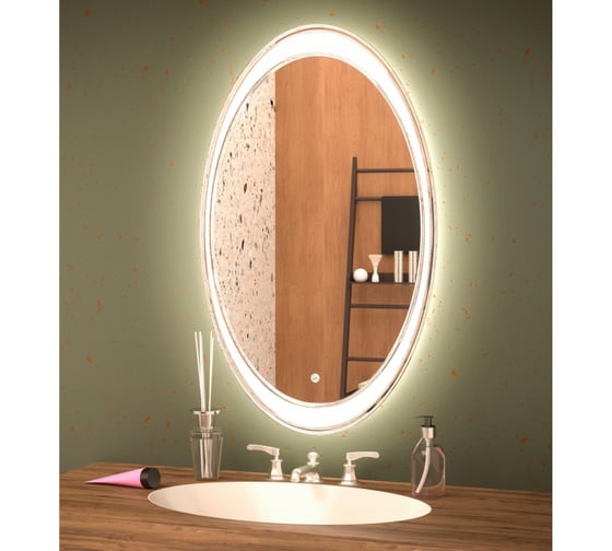 Зеркало MIXLINE "Альба-4" 600x900 ШВ сенсорный выключатель, светодиодная подсветка 547344