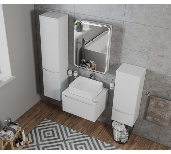 Зеркало шкаф MIXLINE "ВИКТОРИЯ" 600x800 ШВ, правый, сенсорный выключатель, светодиодная подсветка 547256