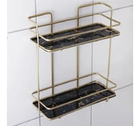 Полка 2-х ярусная Доляна 34.5х32.5х13.5 см, бронза 5171401