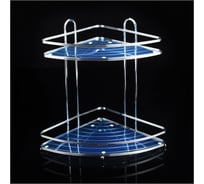 Полка 2-х ярусная Доляна угловая, с пластиковым дном, 30.5х22х32 см 2998321