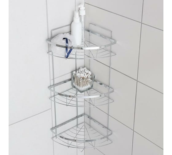 Полка 3-х ярусная Доляна угловая, 21х21х57.5 см 131398