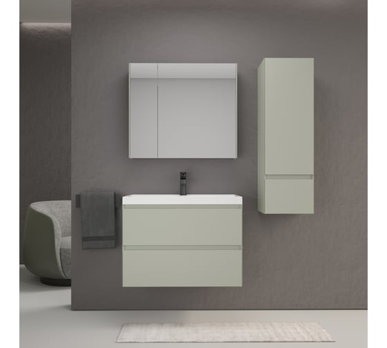 Тумба подвесная Style Line Манхэттен 100 ЭМАЛЬ под ASTI 100 2 ящика PLUS олива ЛС-00002358