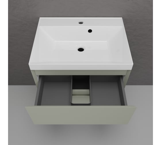 Тумба подвесная Style Line Манхэттен 60 ЭМАЛЬ под ASTI 60 2 ящика PLUS олива ЛС-00002367