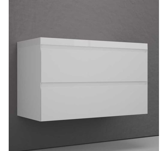 Тумба подвесная Style Line Манхэттен 60 ЭМАЛЬ под ASTI 60 2 ящика PLUS белый матовый, ЛС-00002365