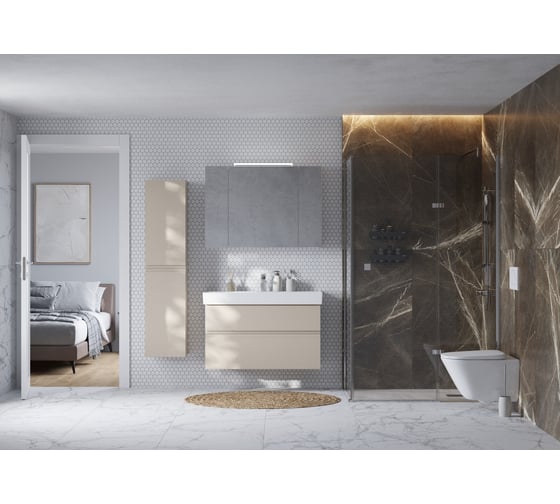 Зеркальный шкаф Roca Oleta 100 капучино матовый, A857648515
