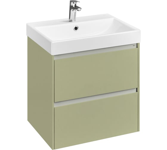 Тумба под раковину Roca Ona Olive 600 оливковый матовый, 2 ящика, ZRU9307859