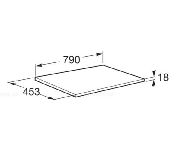 Столешница под раковину 800 мм Roca ONA из МДФ, 790x453x18, белый матовый A857618509