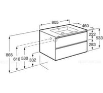 Тумба под раковину Domi 80 Roca 2 ящика, небесный синий, матовый ZRU9307871