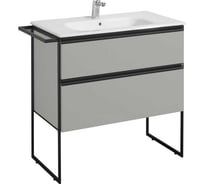 Тумба под раковину Domi 80 Roca 2 ящика серый матовый ZRU9307874