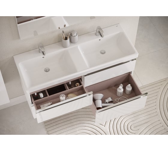Тумба под раковину Roca The Gap 120 белый глянец 4 ящика ZRU9307637