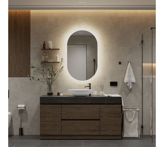 Зеркало с теплой подсветкой Art&Max ART_MAX Torino AM-Tor-700-1200-DS-C