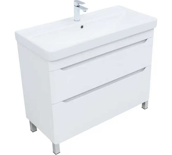 Тумба Logan TWIN 100 напольная, белый сатин (346054) 00346054 1