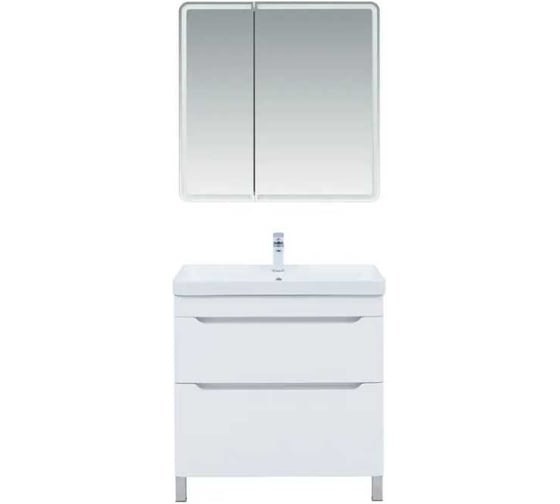 Тумба Logan TWIN 80 напольная, белый сатин (346053) 00346053 1