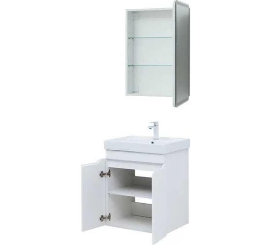 Тумба Logan TWIN 60 с распашными фасадами, белый сатин (346051) 00346051 1