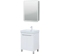 Тумба Logan TWIN 60 с распашными фасадами, белый сатин (разобранная) (351371) 00351371