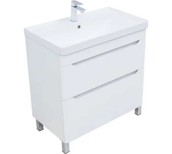 Тумба Logan TWIN 80 напольная, белый сатин (разобранная) (351375) 00351375 1