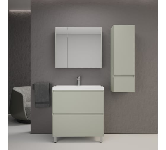 Тумба напольная Манхэттен 100 ЭМАЛЬ под ASTI 100 2 ящика PLUS олива, Style Line ЛС-00002370