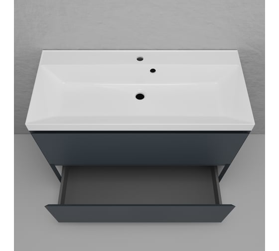 Тумба напольная Манхэттен 100 ЭМАЛЬ под ASTI 100 2 ящика PLUS графит, Style Line ЛС-00002369
