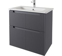 Тумба DREJA EUPHORIA 80 см, подвесная/напольная, 2 ящика, серый базальт матовый 99.2022