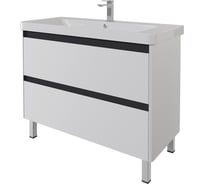 Тумба DREJA LUXURY PLUS 105 см, подвесная/напольная, 2 ящик, белый матовый 99.2033