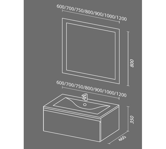 Тумба SANVIT Авеню-1 60 белыйый глянец kavenu160w