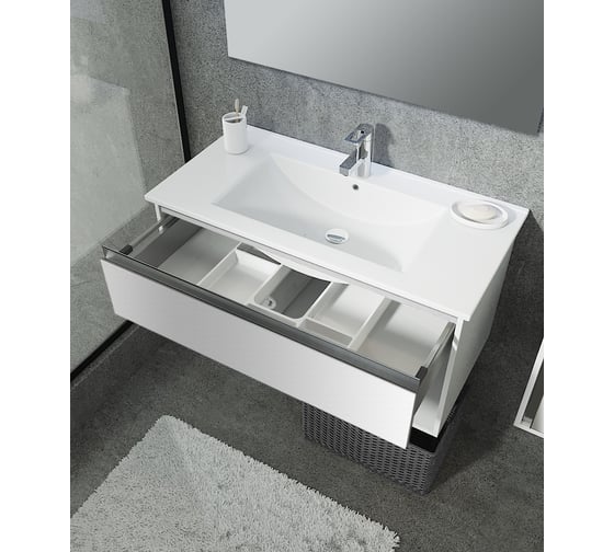 Подвесная тумба SANVIT КОНТУР - 90 белый глянец kkont090w