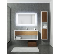 Подвесная тумба SANVIT КОНТУР - 90 манзония кофейная, белый глянец kkube1060w