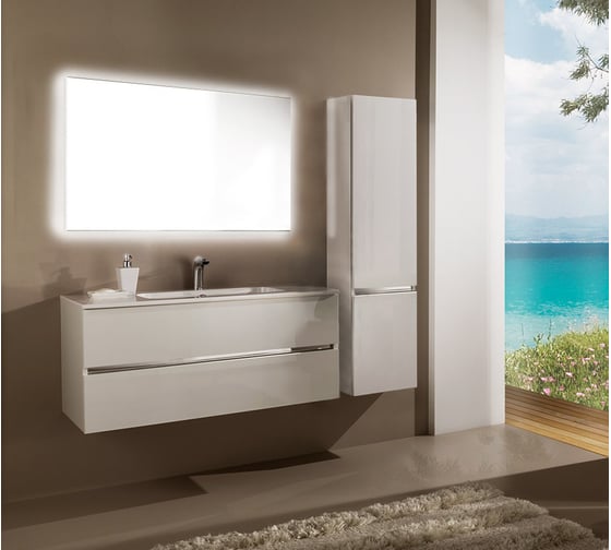 Подвесная тумба SANVIT КУБЭ - 90 - 2 белый глянец kkube2090w