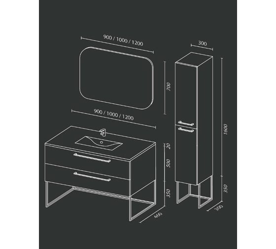 Тумба SANVIT СИТИ 120 белый глянец ksity120